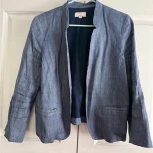 LOFT Women's Blue Open-Front Blazer